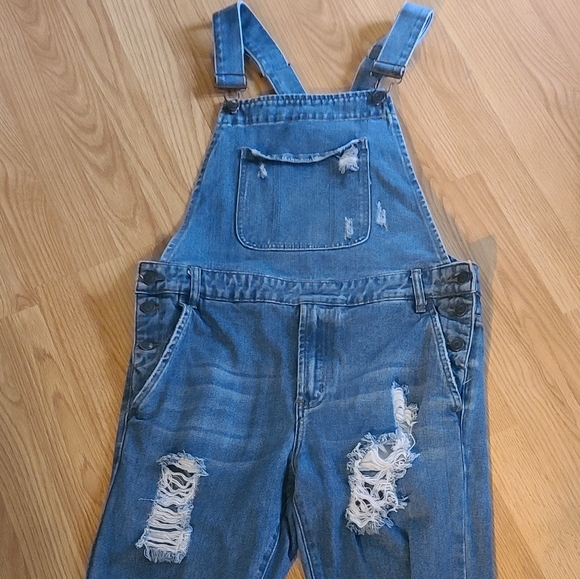 Overall blue jeans buckles buttons de-stress - Picture 10 of 10